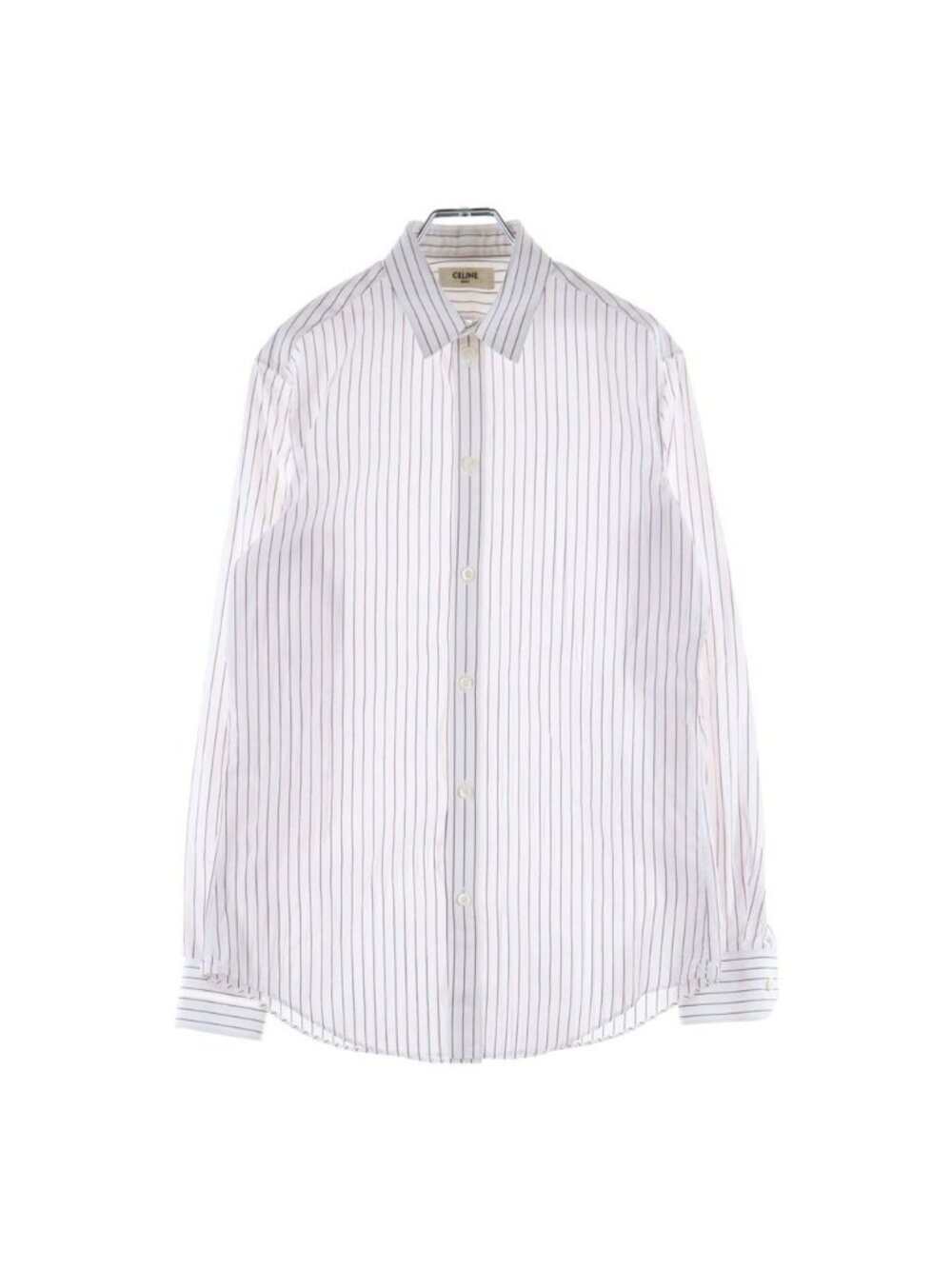 Celine Stripe All Over Print Cotton Long Sleeve Shirt White Red